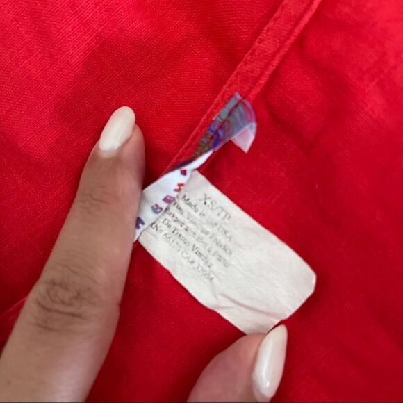 UO Urban Renewal Red Linen Mini Dress - Picture 7 of 8